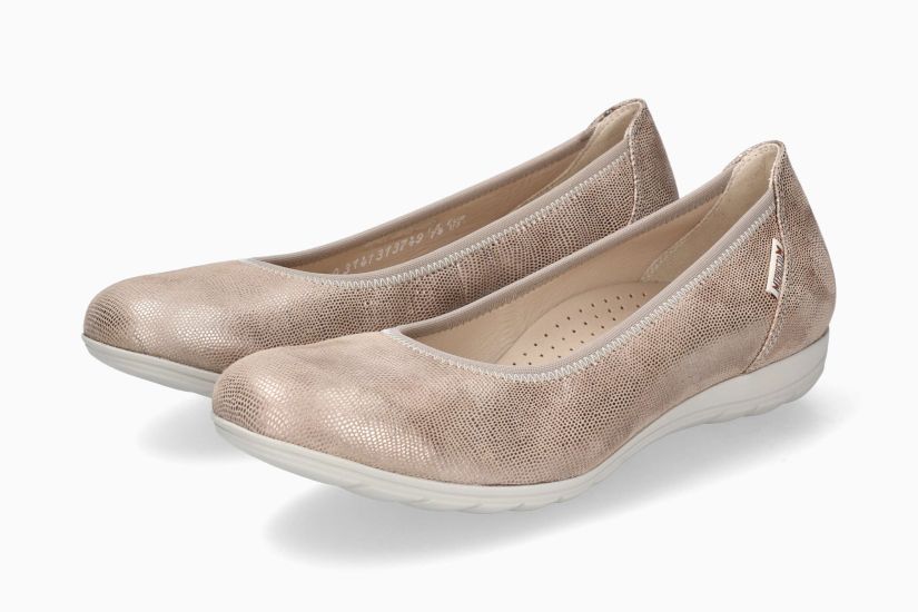 Ballerines Emilie Beige Chaussures cuir confortable femmes Marque Mephisto Shop Nouvelle collection Printemps/été 2025 Magasins Belgique Liège Eupen