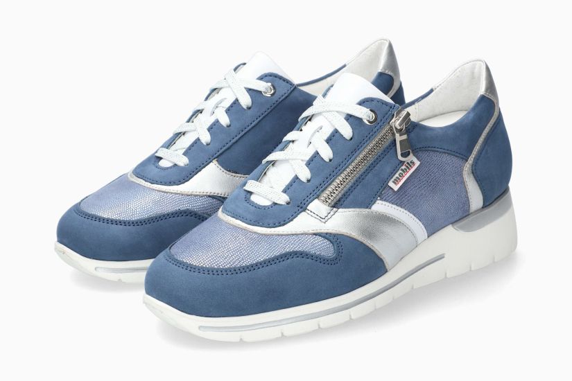 Baskets Mobils Ereen Bleu Chaussures cuir confortable femmes Marque Mephisto Shop Nouvelle collection Printemps/été 2025 Magasins Belgique Liège Eupen