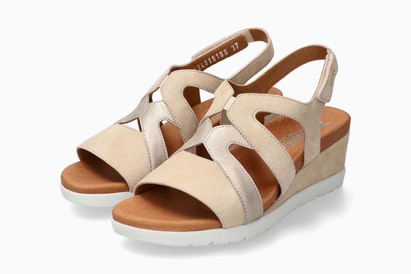 Sandales Ynes Beige Chaussures cuir confortable femmes Marque Mephisto Shop Nouvelle collection Printemps/été 2025 Magasins Belgique Liège Eupen